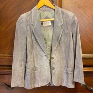 Grey suede leather jacket